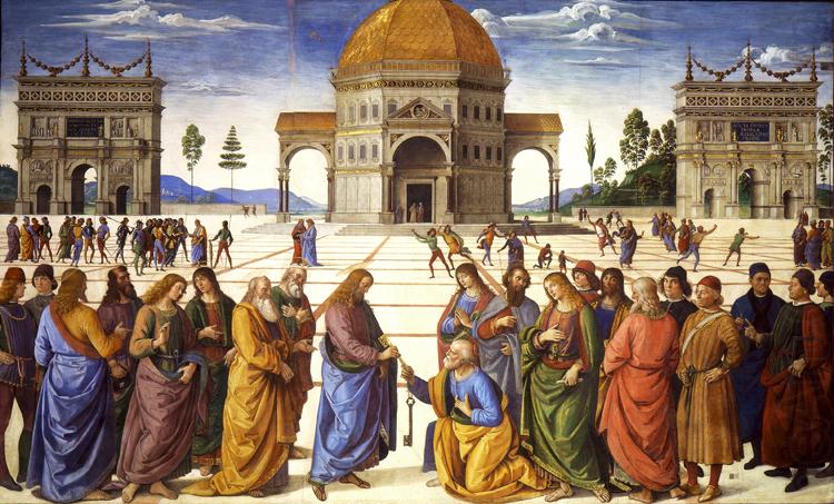 Christ giving thw Keys to St Peter (mk08), PERUGINO, Pietro